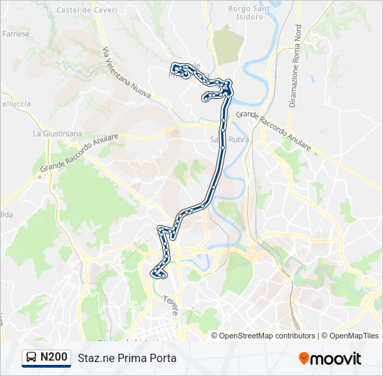 N200 Bus Line Map