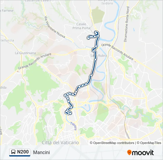 N200 Bus Line Map