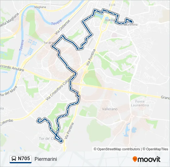 N705 Bus Line Map