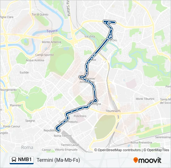 NMB1 Bus Line Map
