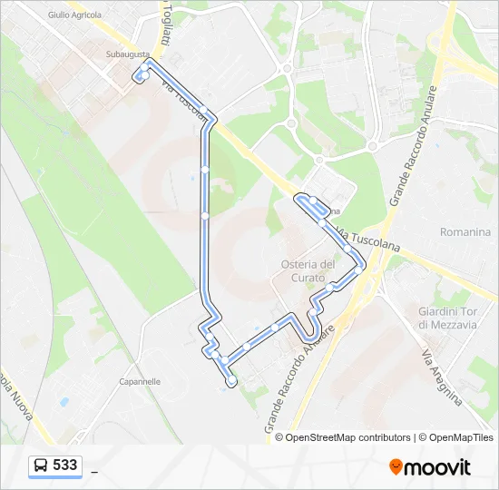 Percorso linea bus 533