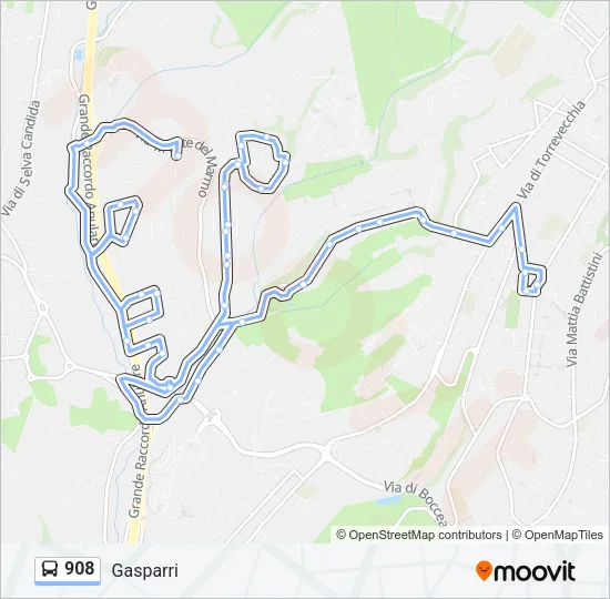 908 Bus Line Map