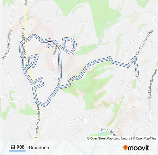 908 Bus Line Map