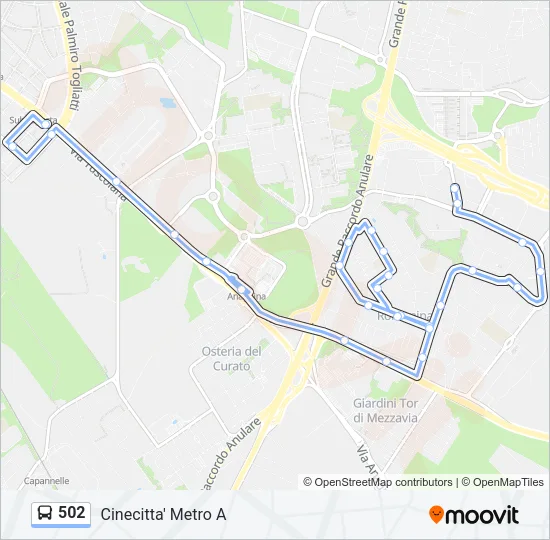 502 Bus Line Map
