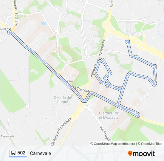 502 Bus Line Map