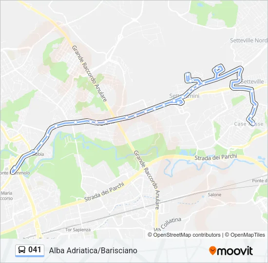 041 Bus Line Map