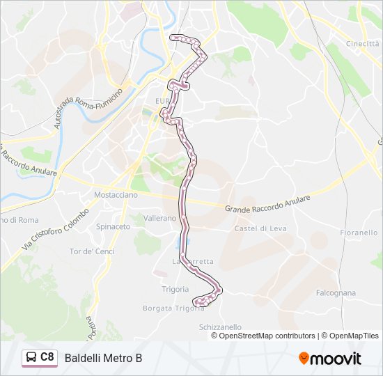 C8 Bus Line Map