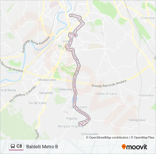 C8 Bus Line Map