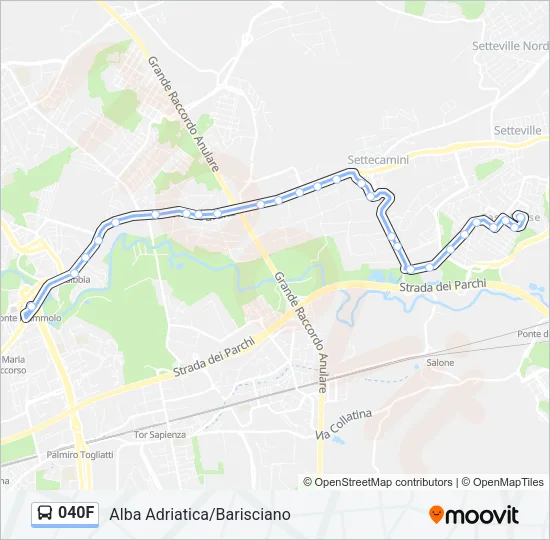 Percorso linea bus 040F