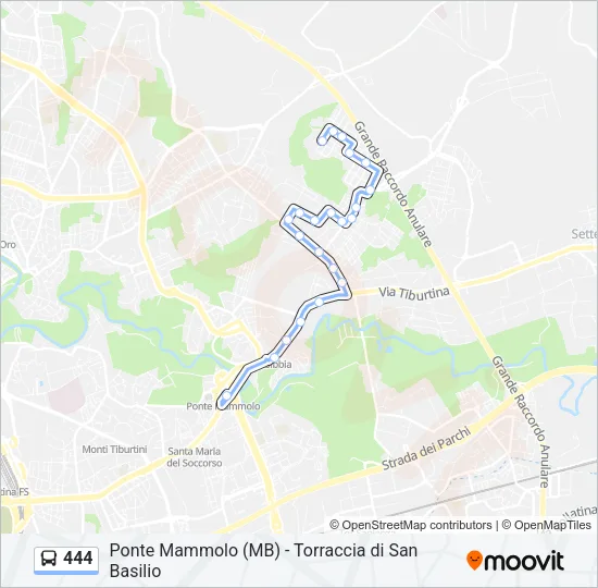 444 Bus Line Map