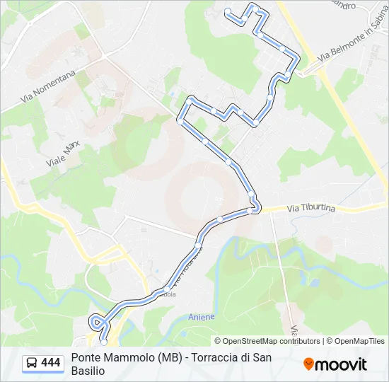 444 Bus Line Map