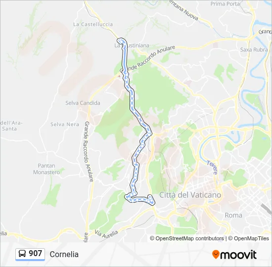Percorso linea bus 907