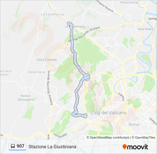 907 Bus Line Map