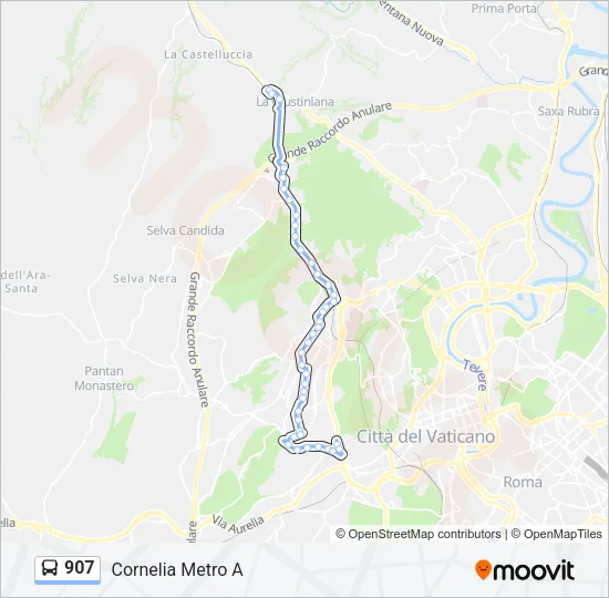 907 Bus Line Map