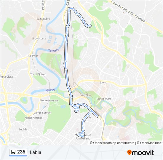 235 Bus Line Map