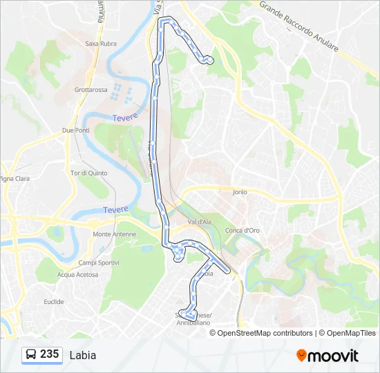 Percorso linea bus 235
