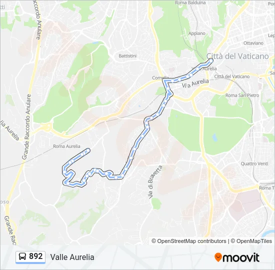 892 Bus Line Map