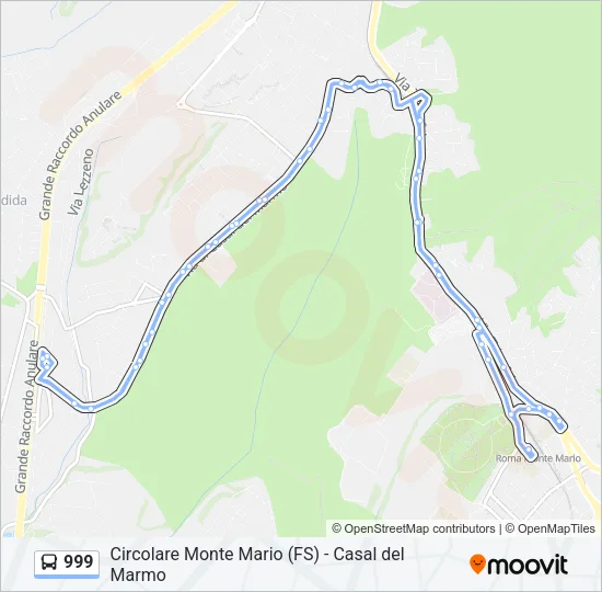 999 Bus Line Map