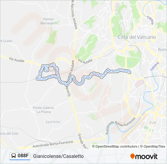 088F Bus Line Map