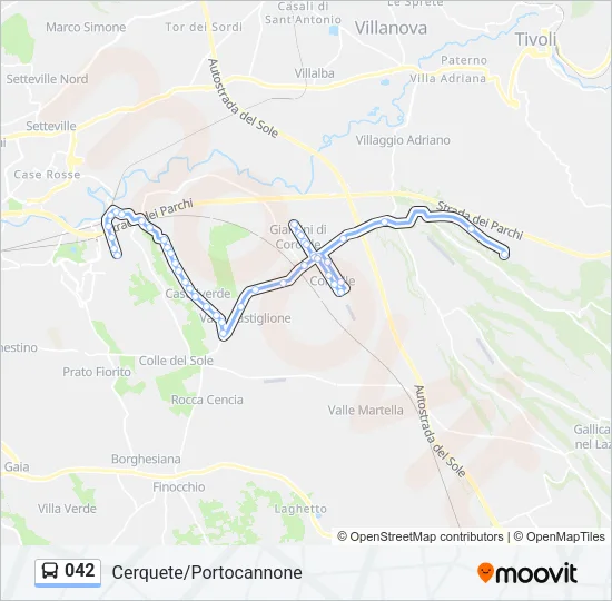 042 Bus Line Map