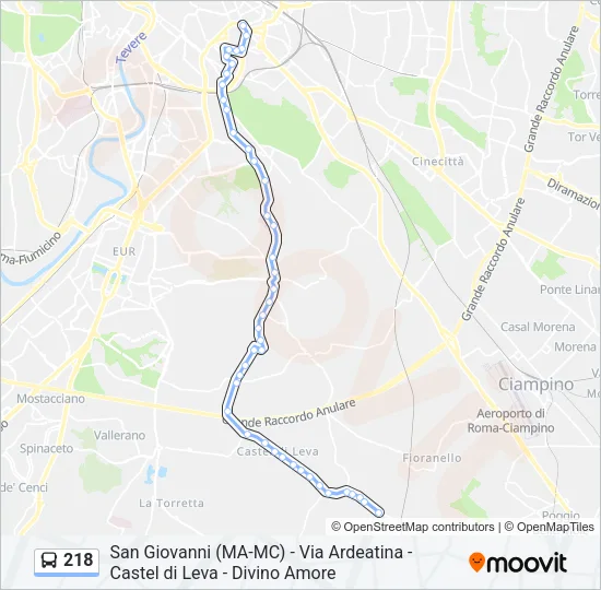 218 Bus Line Map