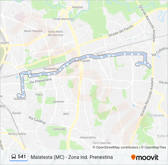 541 Bus Line Map