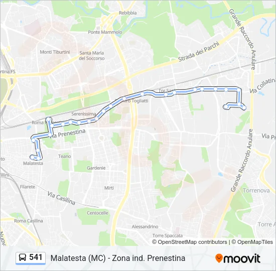 541 Bus Line Map