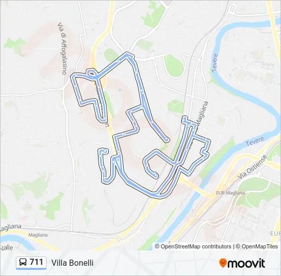 711 Bus Line Map
