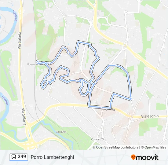 349 Bus Line Map