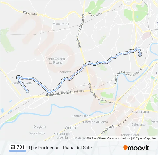 701 Bus Line Map