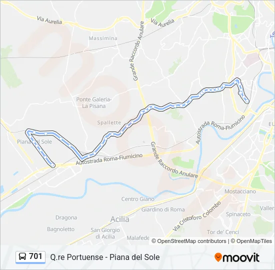 701 Bus Line Map