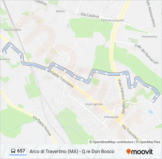 657 Bus Line Map
