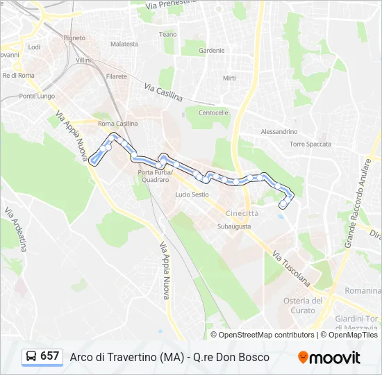 657 Bus Line Map