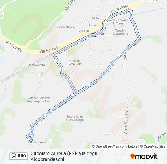 Percorso linea  086