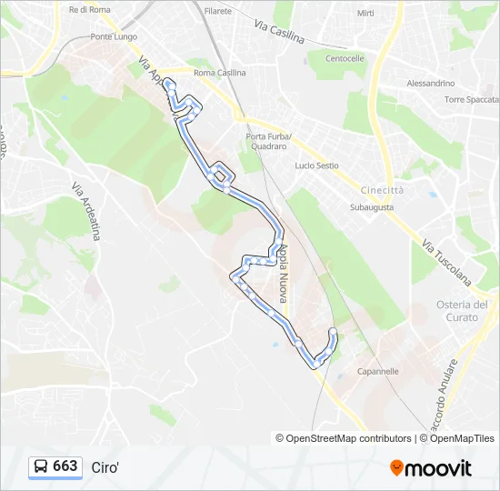 663 Bus Line Map
