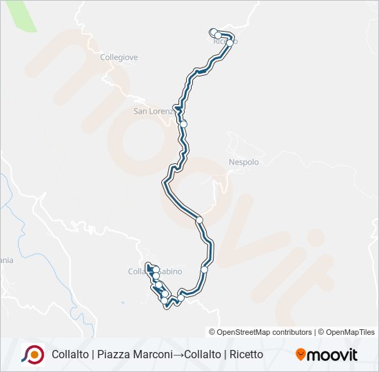 Percorso linea bus COTRAL