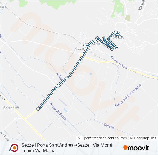 Percorso linea bus COTRAL