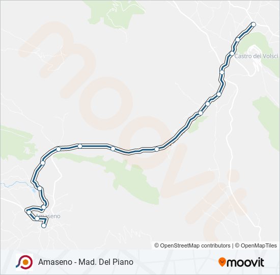 Percorso linea bus COTRAL