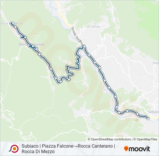 Percorso linea bus COTRAL