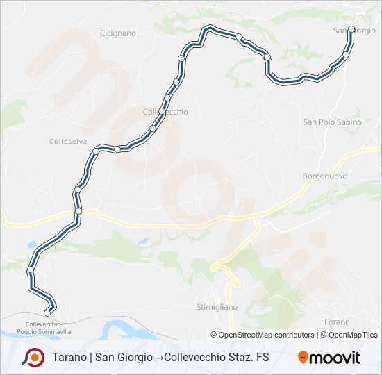 Percorso linea bus COTRAL