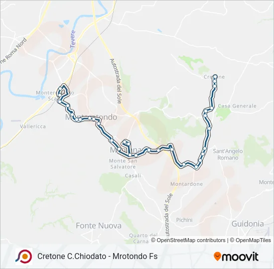 Percorso linea bus COTRAL