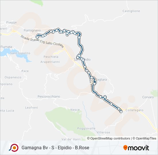 Percorso linea bus COTRAL