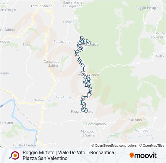 Percorso linea bus COTRAL