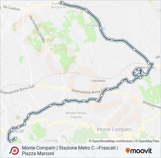 Percorso linea bus COTRAL