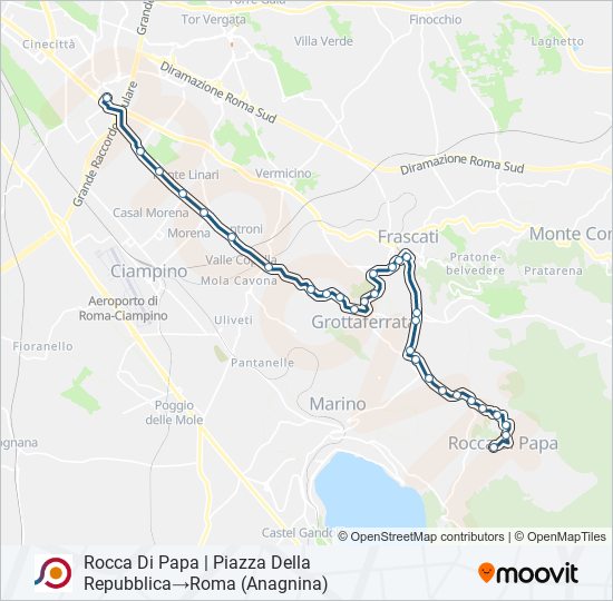 Percorso linea bus COTRAL