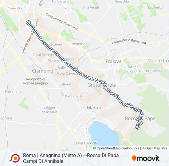 Percorso linea bus COTRAL