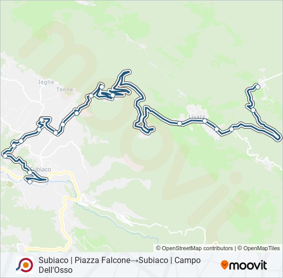 Percorso linea bus COTRAL