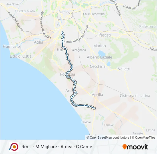 COTRAL Bus Line Map