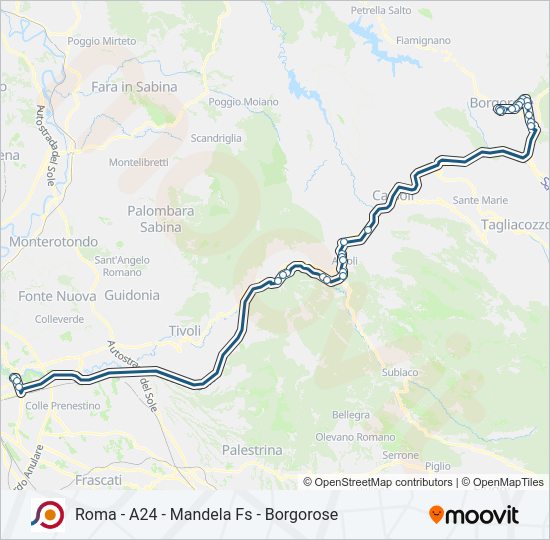 Percorso linea bus COTRAL