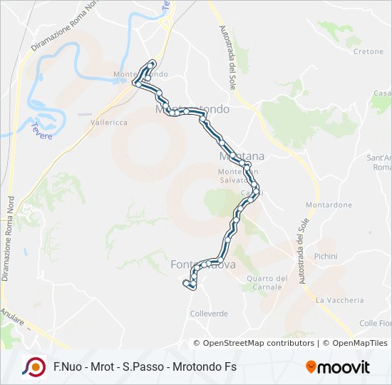 Percorso linea bus COTRAL